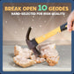 XXTOYS Break Open 10 enhanced Geodes with Crystals - Great STEM Science Gift for Mineralogy & Geology Enthusiasts of Boys and Girls for Any Age - Includes Goggles  Learning Guide & 2 Display Stands