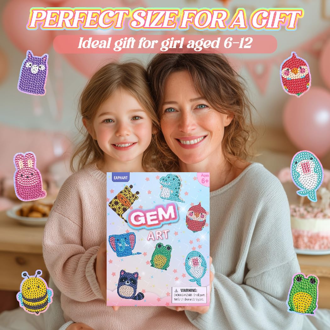 EAPHANT Diamonds Art Kits for Kids, 33 Diamond Stickers and 1 Painting Arts and Crafts Kit for Kids Ages 6-12