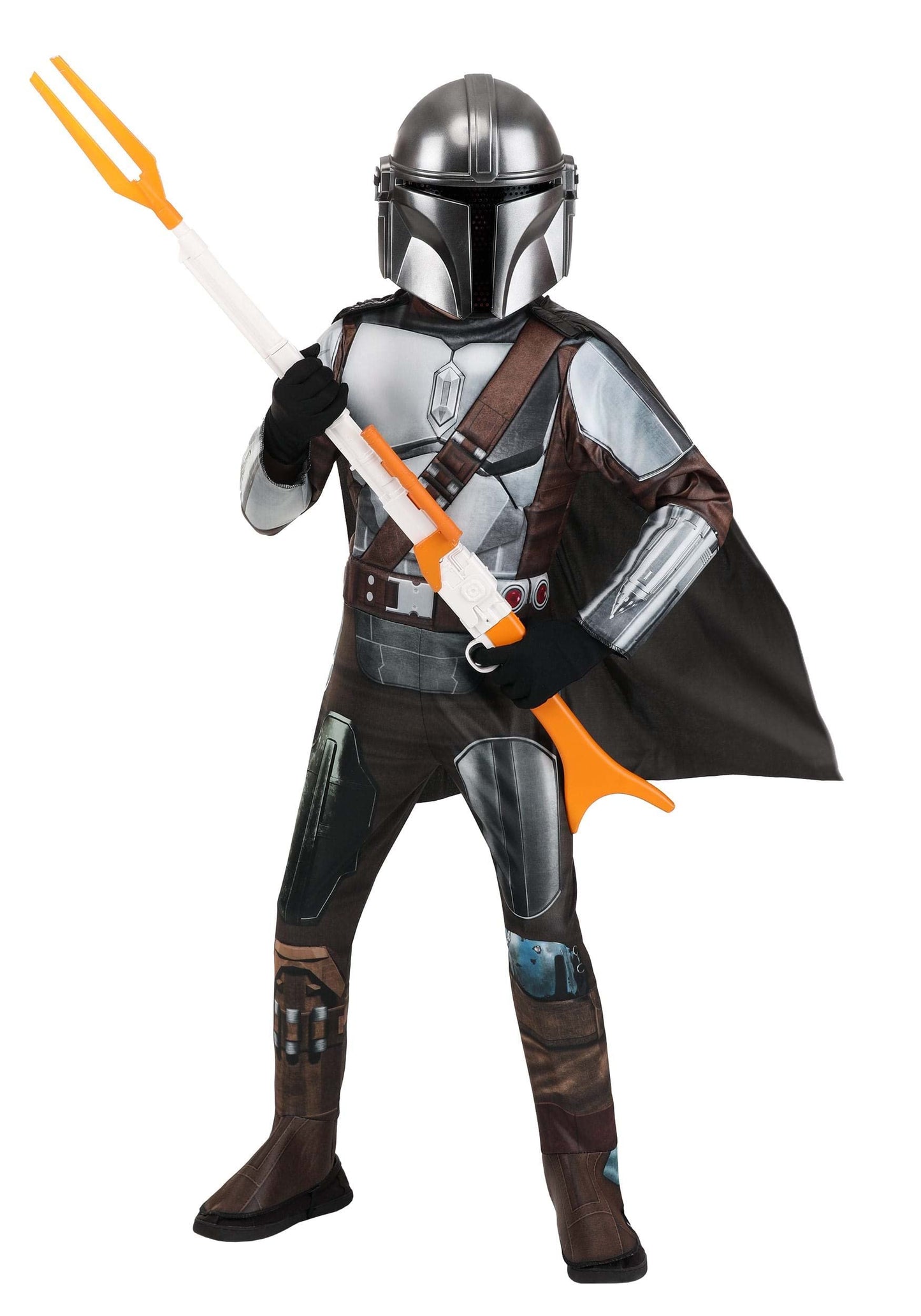 Star Wars Boys Deluxe Mandalorian Costume, Kids Halloween Costume, Child - Officially Licensed Medium