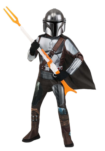 Star Wars Boys Deluxe Mandalorian Costume, Kids Halloween Costume, Child - Officially Licensed Medium