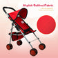 The New York Doll Collection My First Doll Stroller with Basket, Foldable Doll Stroller (Red Quilted)