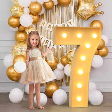 3Ft Marquee Light Up Numbers, Mosaic Numbers For Balloons, Number 7 Balloon Frame, Marquee Light Up Letters, 70Th Birthday Decor
