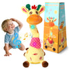 Dancing Giraffe Toy Stuffed Plush  Cute Interactive Talking Giraffe Gift for Girls Boys Kids  Musical Baby Toys Singing 10 Children 's Song Repeats What You Say (Dancing Giraffe)