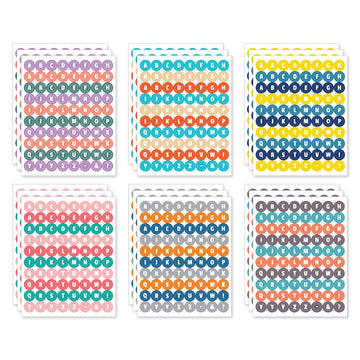 Monolike Retro Candy Alphabet Stickers Set - 6 Design Stickers, 18 Sheets In Total