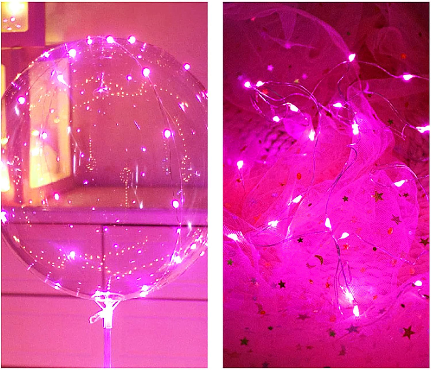 Led Balloons 10 Packs, 20 Inches Light Up Boboballoons Helium Style,Glow Bubble Balloons For Christmas Wedding Birthday Valentin