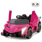 Infans 2 Seater Kids Ride On Car, 12V 4Wd Licensed Lamborghini Veneno Powered Electric Vehicle With Hydraulic Doors, Rocking Mode, Adjustable Speeds, Remote Control, Mp3, Headlight (Coral)