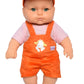 El Figo Cute Little Boy Toy In Dungaree Dress Doll For Kids (Rotatable Legs Arms With Removable Clothes Set 31 Cm)