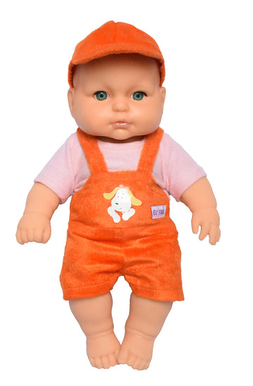 El Figo Cute Little Boy Toy In Dungaree Dress Doll For Kids (Rotatable Legs Arms With Removable Clothes Set 31 Cm)