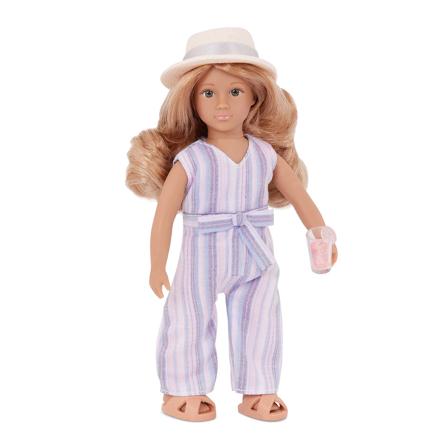 Lori - Marina'S Terrace Set - Mini Doll & Toy Terrace Furniture - 6-Inch Doll & Dollhouse Accessories - Chairs, Table, Umbrella,