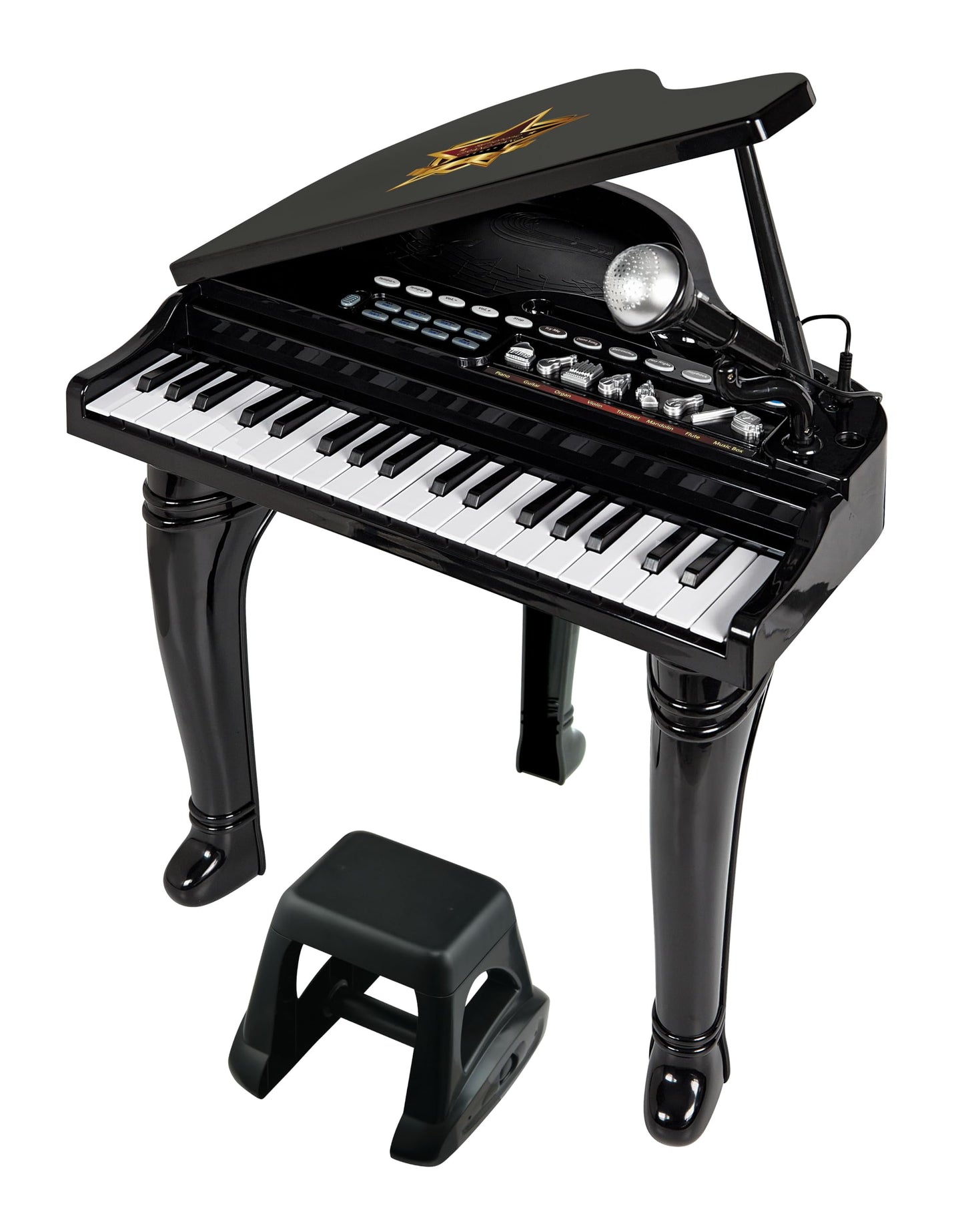 Winfun Symphonic Grand Piano Set for Kids 3+ Years 37 Keys 15 Demo Songs 8 Instruments & Rhythms Record & Playback Detachable Mi