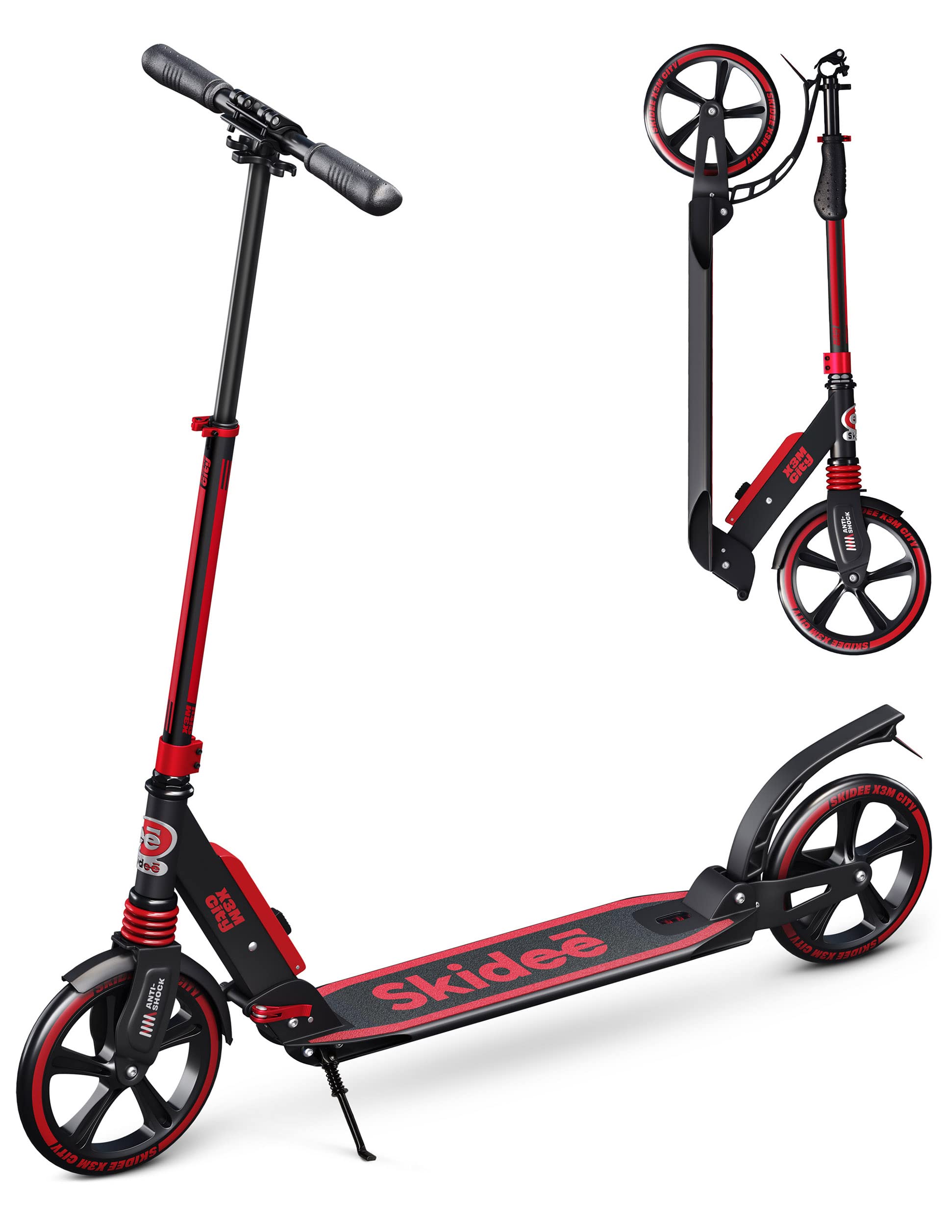 Skidee Scooter For Kids Ages 6-12 -Scooters For Teens 12 Years And Up-Adult Scooter With Anti-Shock Suspension -Scooter For Kids