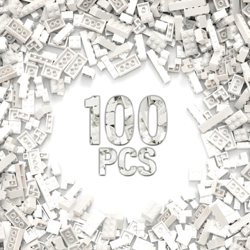 100 Piece White Bricks Bulk, 12 Size White Classic Building Blocks Bricks, Compatible With Lego Parts And Pieces(Color: White)