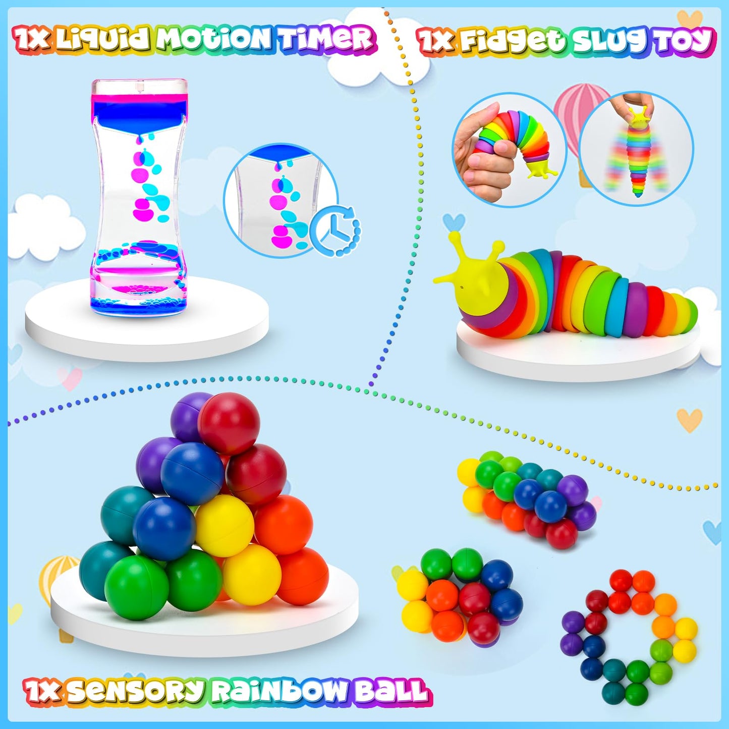 30 Pack Sensory Fidget Toys For Kids Classroom, Autism Sensory Product Calm Down Fidgets For Kids Age 5-7, 8-12, Adhd Stress Relief Travel Toys Christmas Stocking Stuffers For Kids Teens
