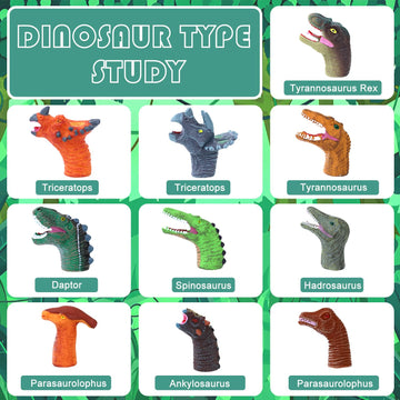 10Pcs Dinosaur Finger Puppets, Dinosaur Birthday Party Decorations Supplies Finger, Rubber Finger Puppets, Bath Finger Puppets B