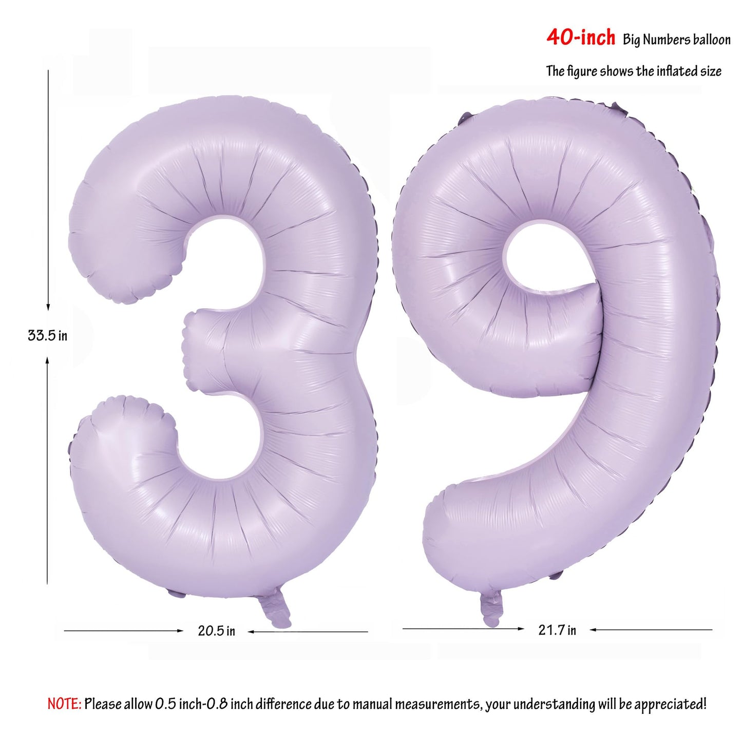 40 In Matte Purple Number Balloons Helium Foil Mylar Balloon Birthday Party Banquet Decoration Digital 39