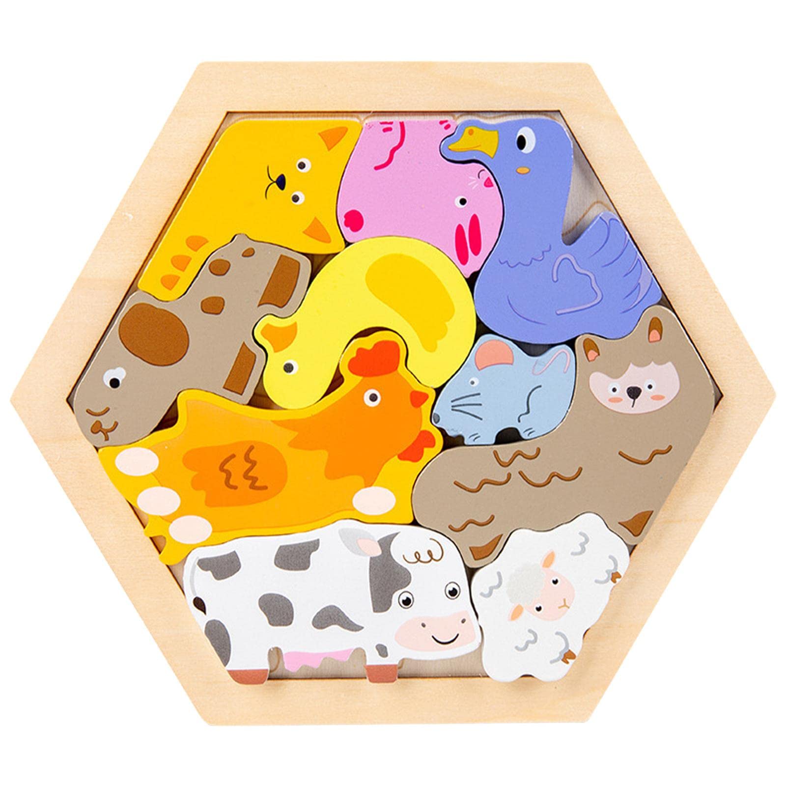 Loom Tree Wooden Jigsaw Puzzles Sorting Stacking Blocks Educational Toy Poultry | Toys For Baby | Developmental Baby Toys