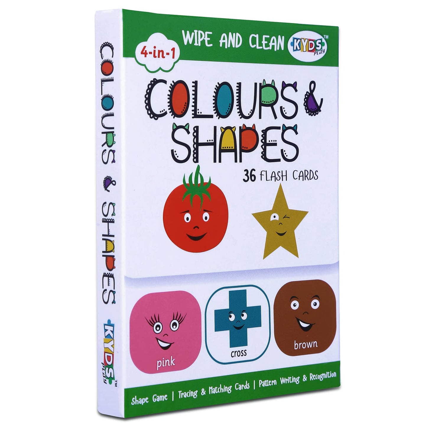 Kyds Play  Colours & Shapes  Wipe And Clean Activity Motor_Skills Flash Cards For Kids