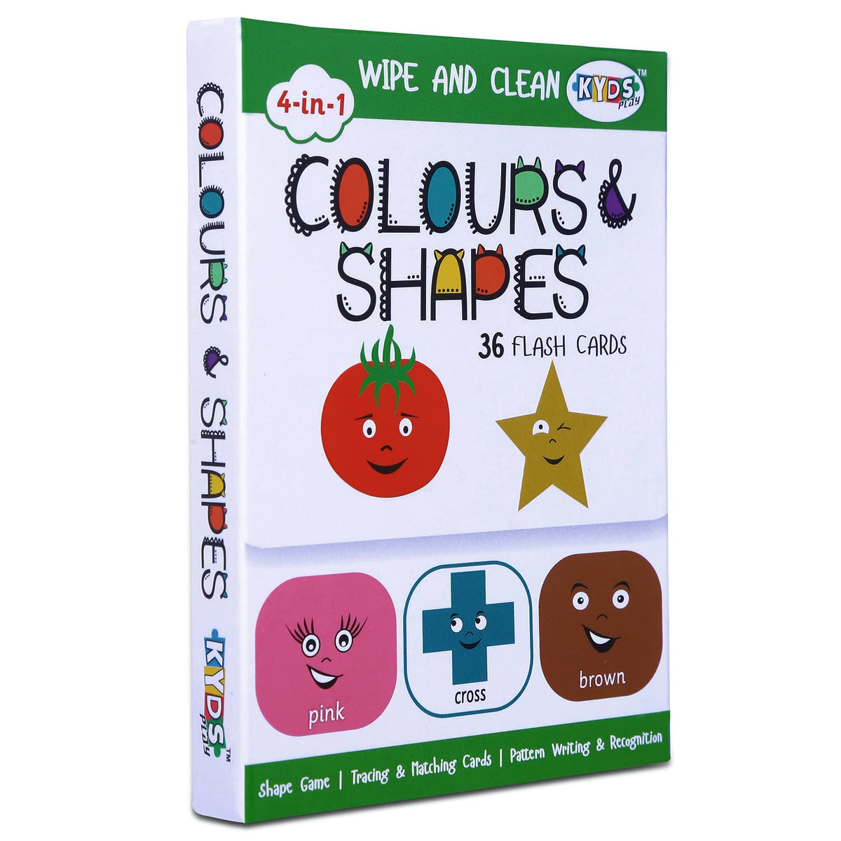 Kyds Play  Colours & Shapes  Wipe And Clean Activity Motor_Skills Flash Cards For Kids