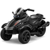 Hotsolo 12V Kids Electric Motorcycle, 3 Wheeler Toddler ATV with Led Lights, Music, Horn, Shock Absorbers, Black Power Wheels fo