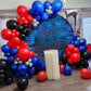 Funhot Red And Blue Balloons, 60 Pcs Red Black Blue Balloons, 12 Inch Metallic Silver Latex Balloons Helium Blue Red Confetti Ba