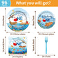 Ofishally One Birthday Party Decorations- 96PCS O Fishally One Plates and Napkins Party Supplies Fishing First Birthday Decorati