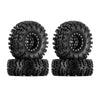 INJORA 1.3" S5 Swamp Claw Mud Terrain Tires & Aluminum Wheels Set for 1/18 1/24 RC Crawler Car - Black