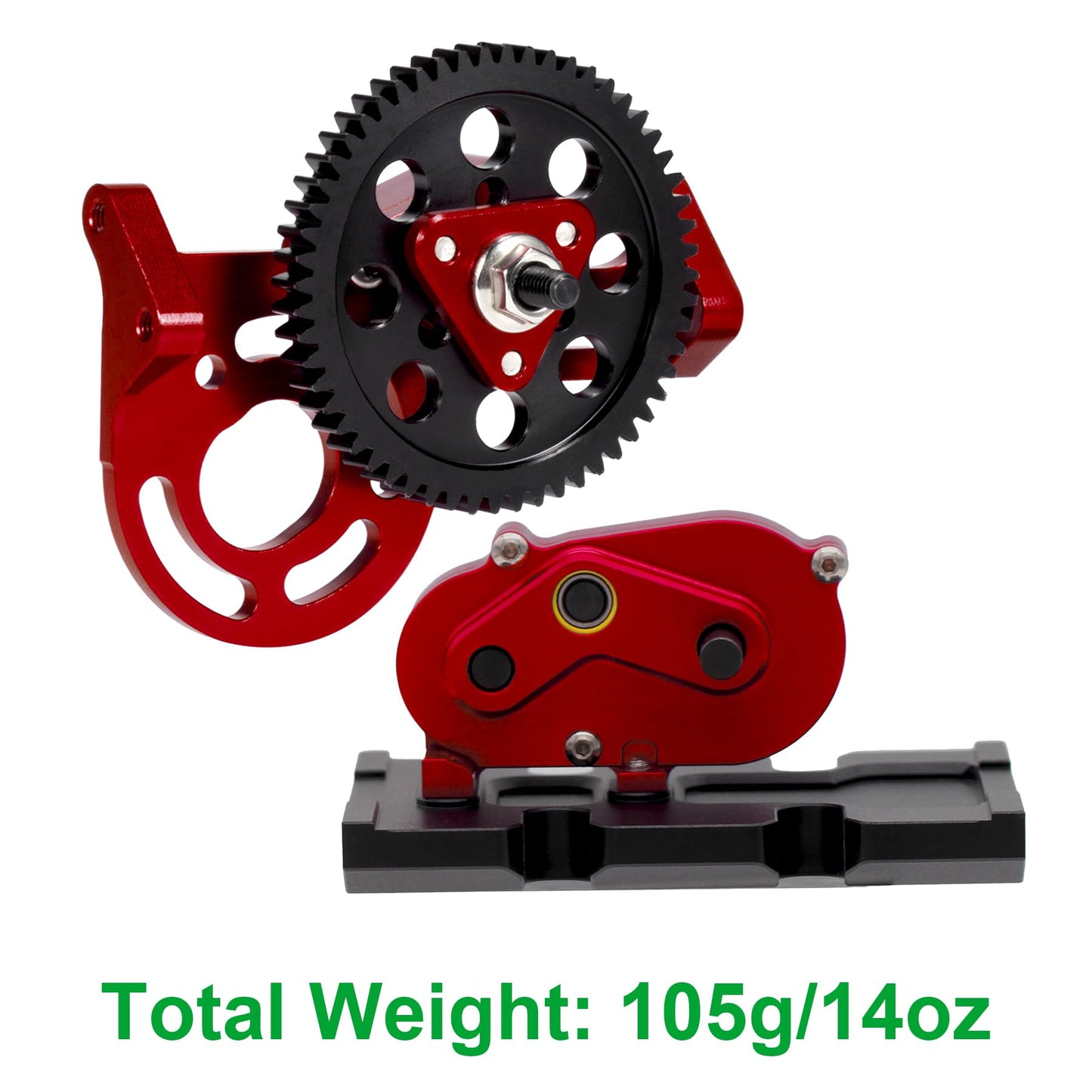 AMK 1/10 Transmission 30% OD Transfer Case Forward Motor Mount with Delrin Spur Gear for 1/10 RC Crawler Axial SCX10 II Element