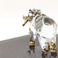 Sansukjai Elephant Tiny Miniature Figurines Animals Hand Blown Glass Art Gold Trim Collectible Gift Decorate#2