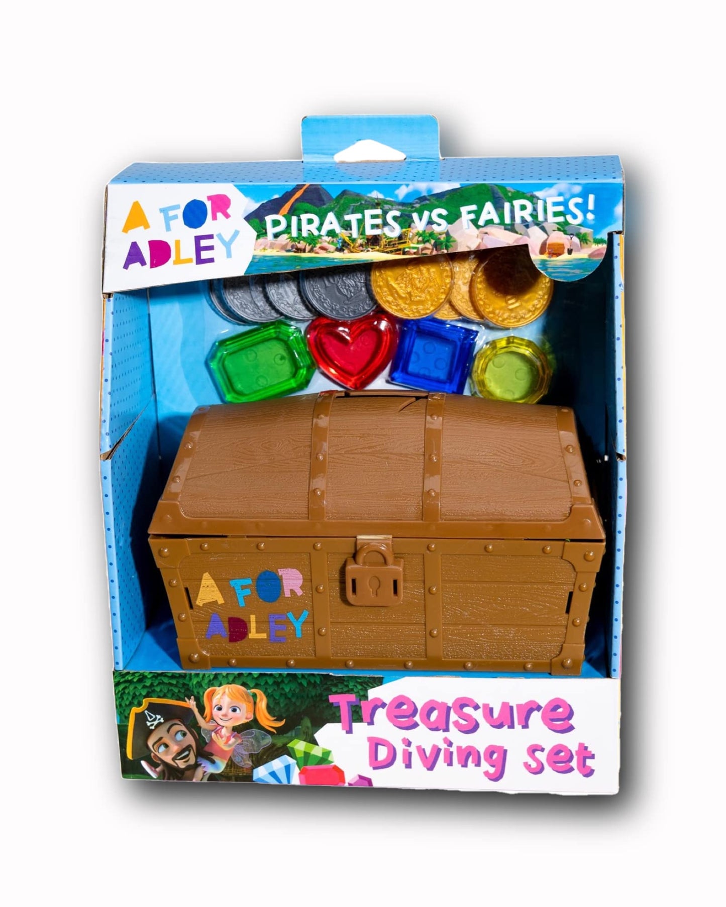 A FOR ADLEY Merch, Adley Toy Pirates vs Fairies Treasure Dive Chest for Boys and Girls for Water Toy Fun as Seen on Adleys You 