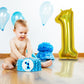 Laser Gold Number 1 Balloons, 40 Inch Foil 1 Balloons For 1 Year Old Birthday Decor, Giant Helium Self Inflating 1 Number Balloo