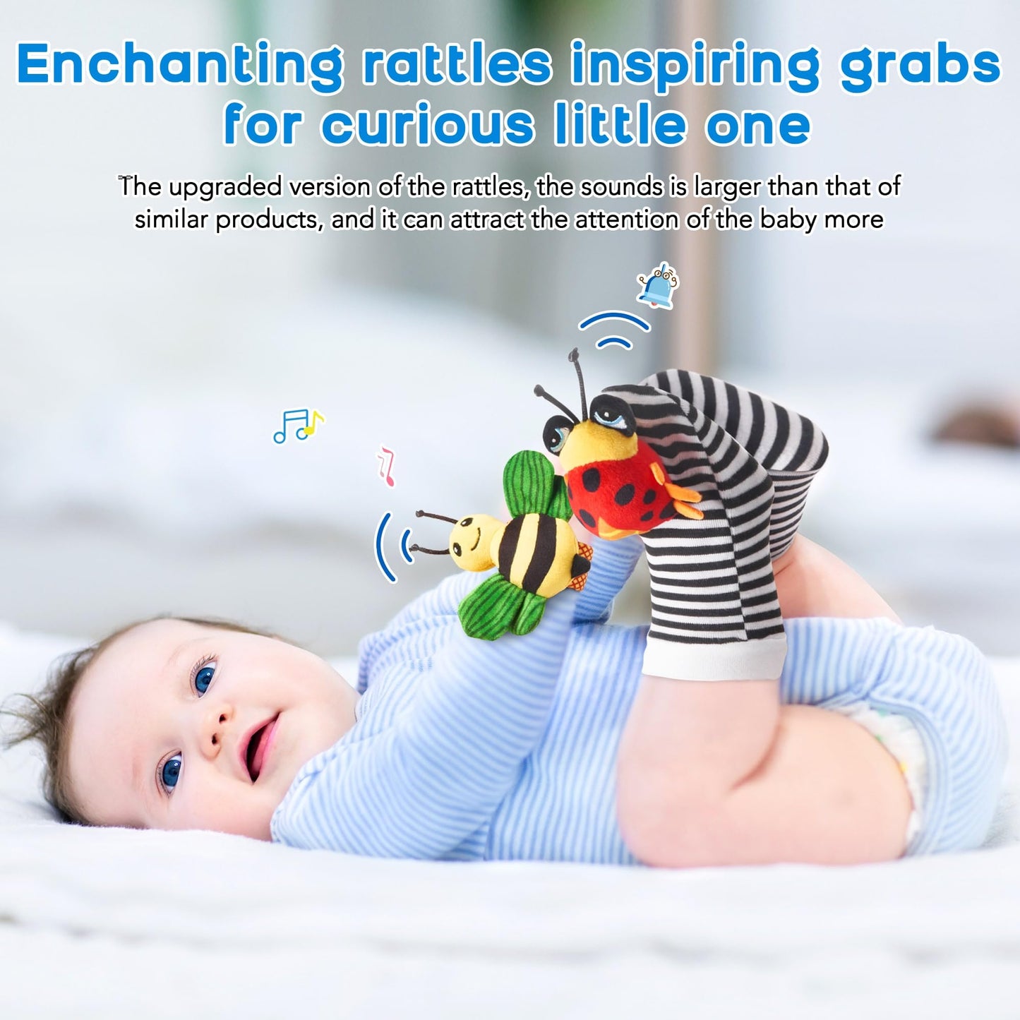 Baby Toys 0-6 Months: Baby Socks Baby Rattles 0-6 Months Baby Gifts For Boys Girl Infant Toys Baby Wrist Rattles Socks Baby Shower Gifts - Newborn Toys Hand & Feet For 0-3 0-12 Months Birthday Gifts