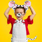 Syhood Puppy Dog Costume Set Kids Dog Ears Headband Bowtie Nose Tail Paw Gloves Puppy Animal Costume For Halloween Carnival World Book Day(Black White,Simple Style)