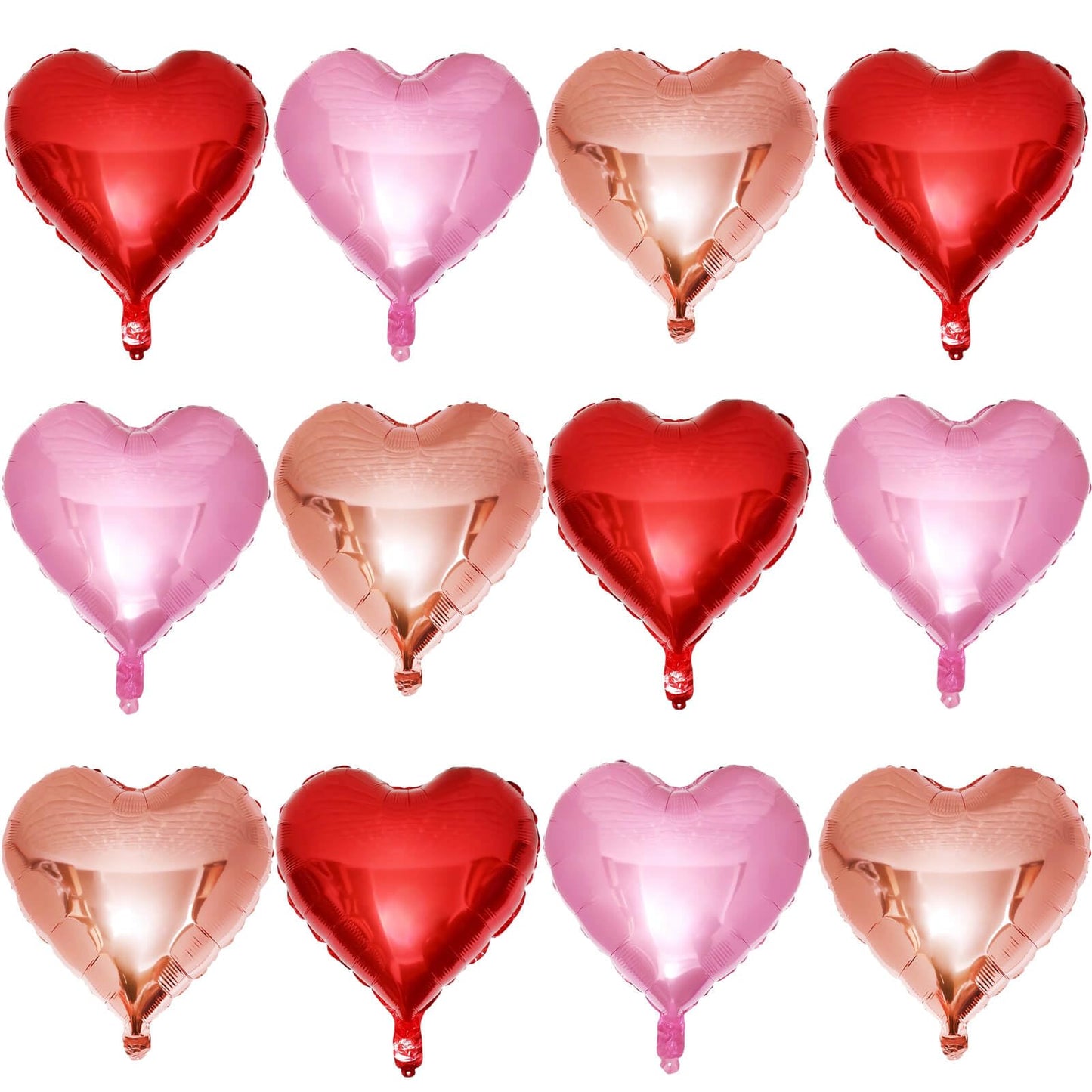 Red Heart Shaped Balloons Pack Of 12,18 Inch Love Valentine Balloons Heart Romantic Balloons For Valentines Day Propose Marriage