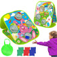 Amenon Bean Bag Toss Outdoor Games, Double Sided Bunny Eggs Cornhole Board 8 Score Hole 6 Beanbag Kids Toddler Family Outside La