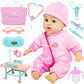 Smilesskiddo Talking Baby Doll With Toy Doctor Kit For Kids - Soft Body Dolls & 10 Pcs Pretend Play Medical Doctor Playset For T