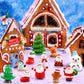 DIYDEC 32Pcs Christmas Miniature Figurines, Mini Resin Figurines to Hide Small Resin Santa Claus Snowman Xmas Trees Animals for