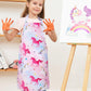Wernnsai 2 Pack Kids Aprons - Kids Art Aprons For Girls Waterproof Toddler Chef Aprons For Cooking Baking Painting Gardening Apron For Kids With Pocket Kitchen Classroom Art Smocks 6-10 Years