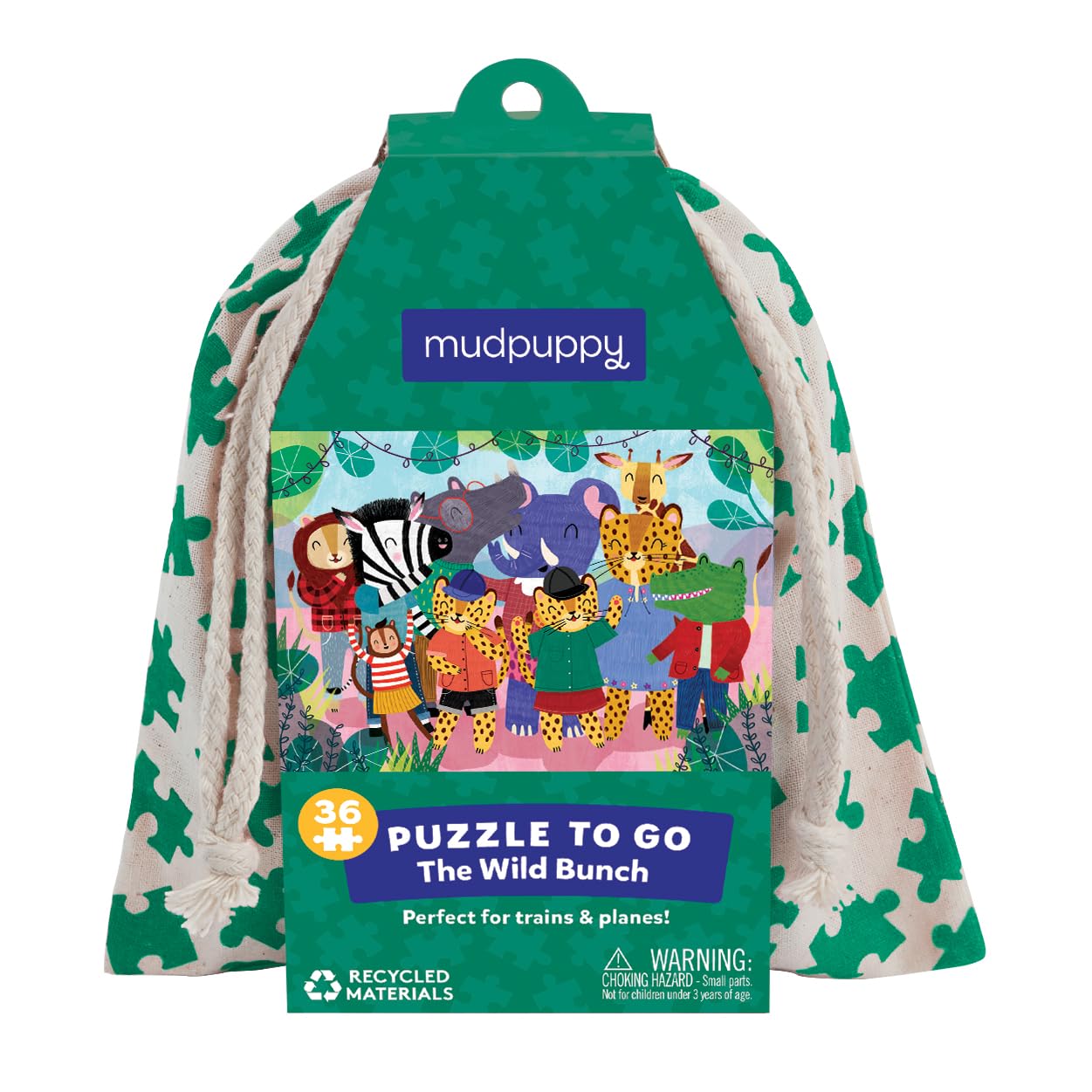 Mudpuppy The Wild Bunch Puzzle to Go from Mudpuppy - 36 Piece Jigsaw Puzzle for Children Ages 3+, Adorable Animal Illustrations,
