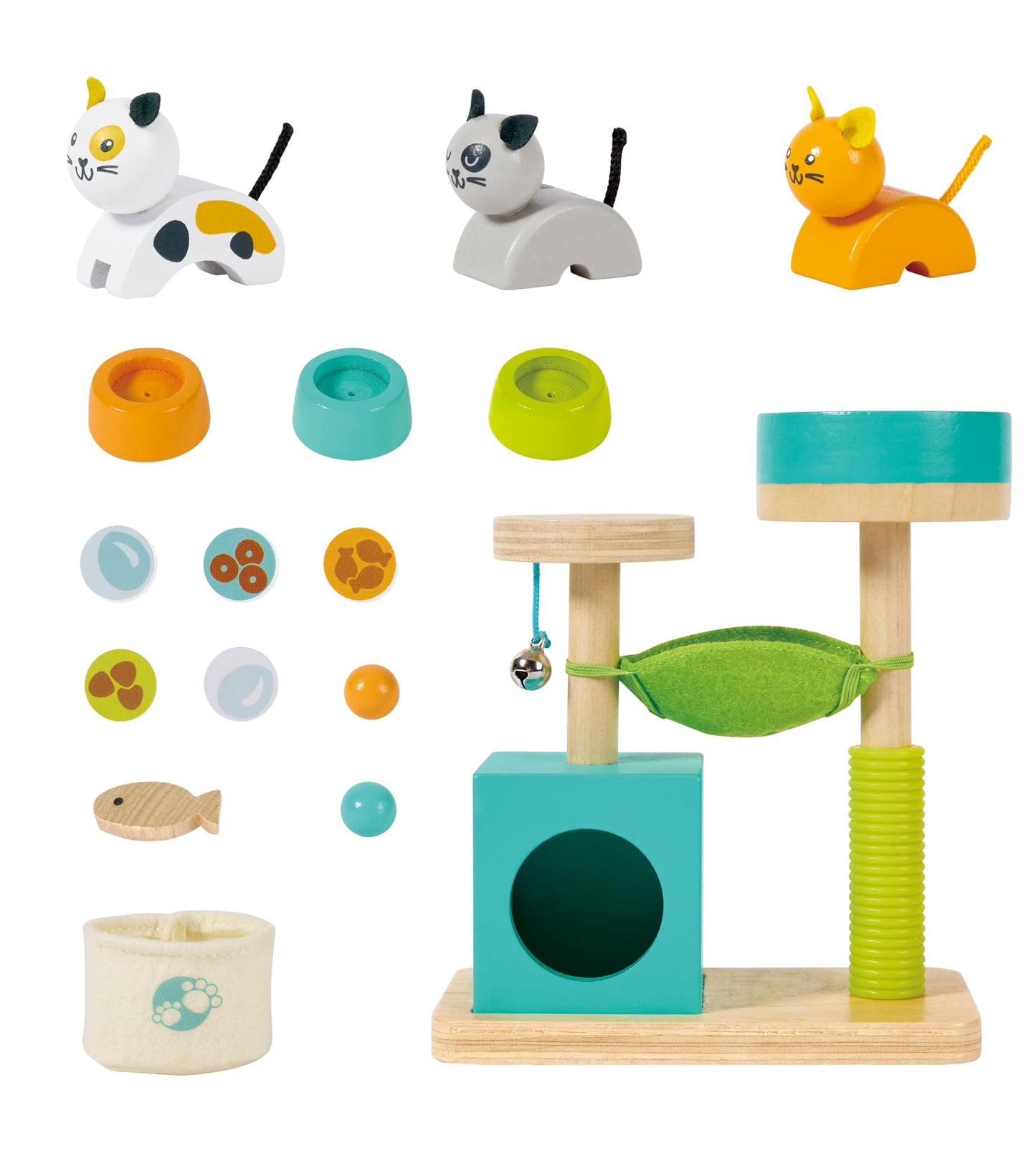 Hape Cute Kitten House Toy Set, Wooden Toys, Dollhouse Accessories
