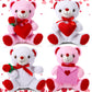 Jellyarch 4 Pcs 11.8'' Valentines Bear Stuffed Animals Plush Bear Gifts For Girlfriend Holding Rose And Heart Plush Soft For Val