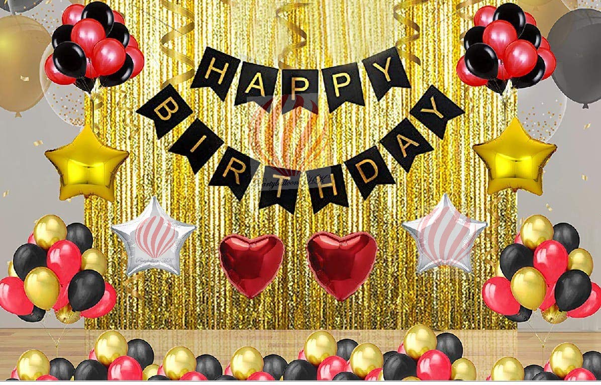 HK balloons Happy Birthday Foil Decoration Set, Pack Of 72, Multicolour