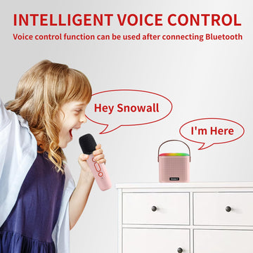 Snowall Karaoke Machine For Kids,Portable Bluetooth Party Speaker With Wireless Microphone,Kids Music Player Toy For Girls 3,4,5