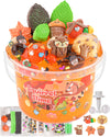 Squirrel Orange Slime Kit, Clear Slime Bucket With Slime Clay, 10 Packs Of Slime Add-Ins, Slime Party Favors For Kids, Sensory T
