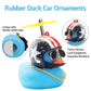 Wonuu Rubber Duck Toy Car Decoration Ornaments Blue Duck Car Dashboard Decorations Cool Glasses Duck With Propeller Helmet
