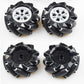 Swaytail Premium 97Mm Mecanum Wheel For Agv Robot Car Chassis, Omni Directional Tire With 4Pcs Metal 6Mm Coupling Motor Connector For Arduino Raspberry Pi Microbit Diy Rc Toy Part Steam Maker Remote
