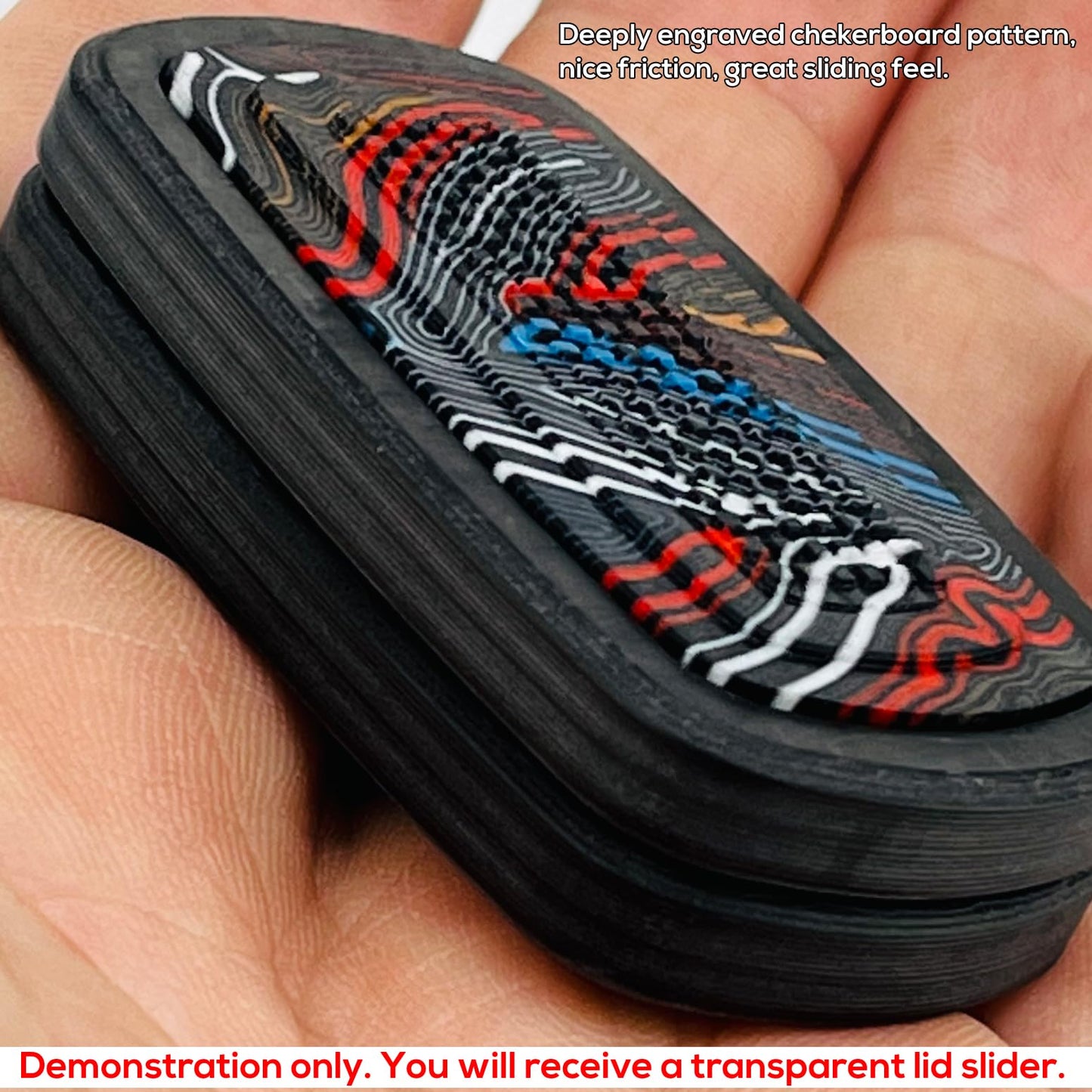 DjuiinoStar Silent Fidget Slider (Glass Fiber + PC Resin)  CNC Machined Free-Floating Push Slider  Addictive Magnetic Toy  Help to Relieve Stress  Best Gift for Fidget Fans DFS-57