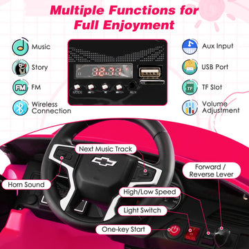 Costzon Ride On Car, 12V Licensed Chevrolet Tahoe Battery Powered Electric Vehicle W/ 2.4G Remote Control, High/Low Speed, Music