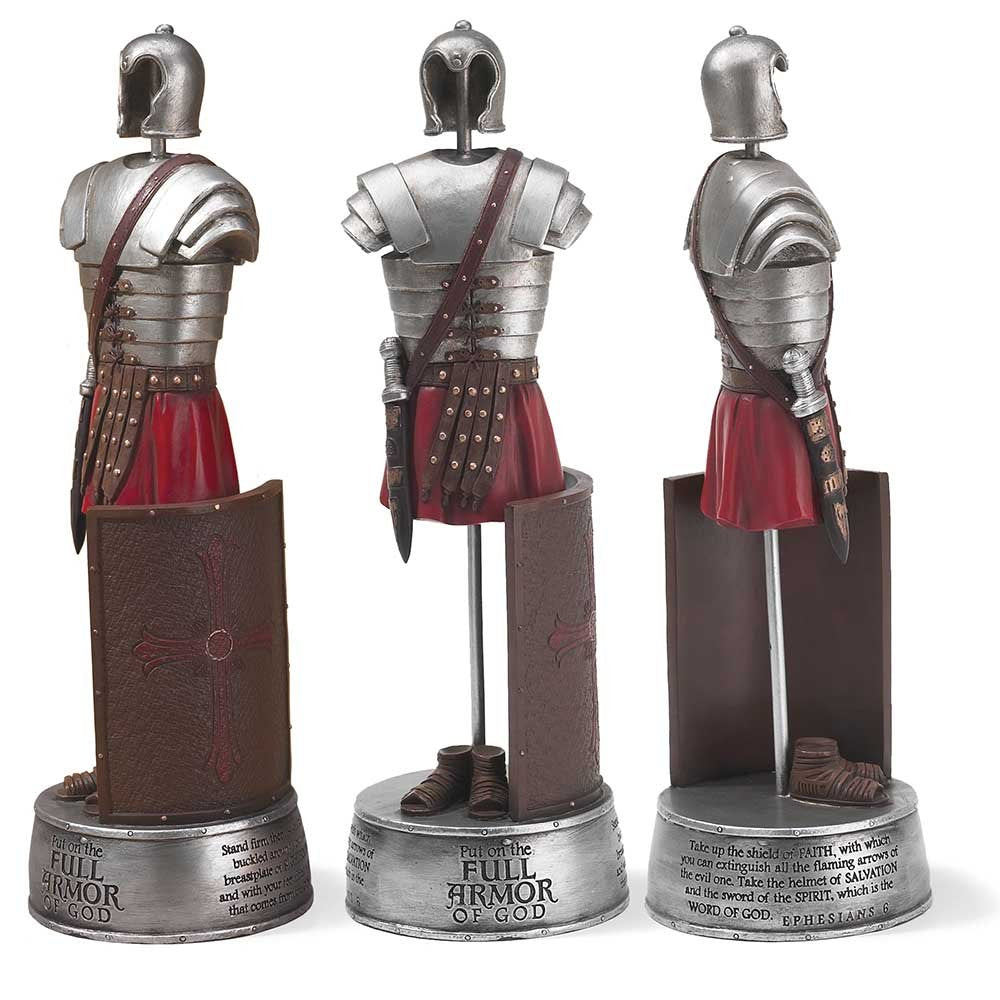 Dicksons Full protective covering of God Soldier Ephesians 6 Scripture 15 Inch Resin Stone Tabletop Figurine
