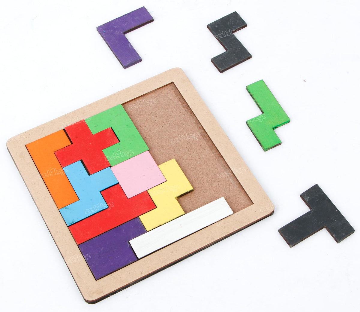 Zest 4 Toyz Puzzles Montessori Wooden Tetries Puzzle Educational Toy for Kids from 3 to 10 Year
