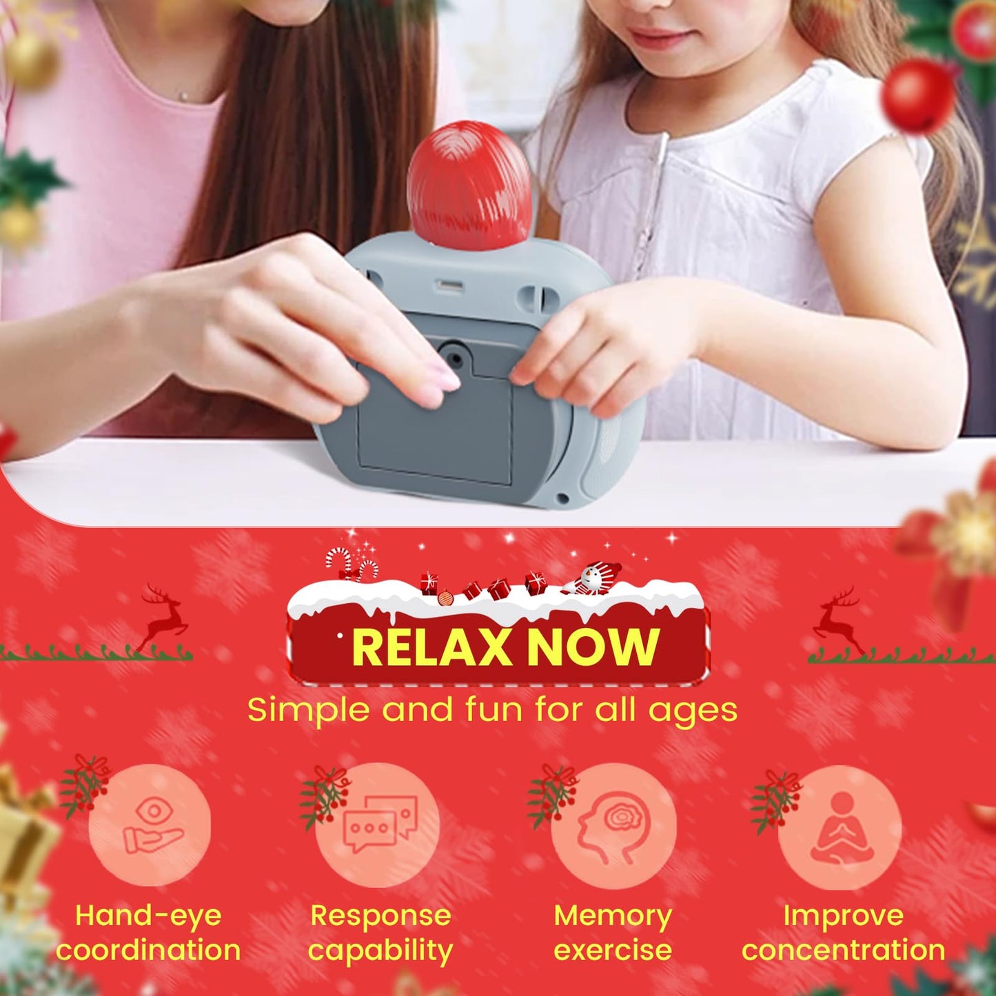 2pcs Christmas Pop Push Game Light Up Fidget Toy Christmas Toys for Kids Pop Bubble Sensory Toys Christmas Stocking Stuffers Birthday Party Favors Gifts for Girls Boys Toddler mature-themed